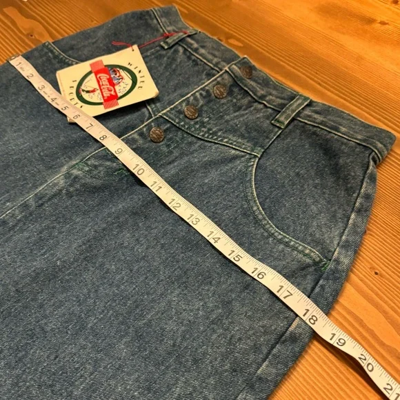 Coca-Cola Vintage 1986 Deadstock NWT Denim Jean Midi Skirt Button-Front 8 - Picture 14 of 15
